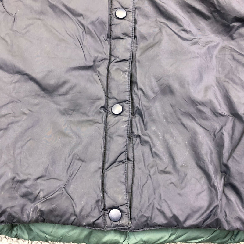 Puffer Vest Mens Large Reverseable Green Blue Pockets Branded Selman and Company