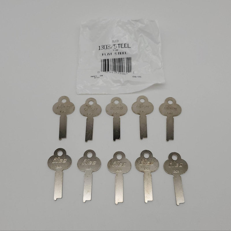 10x Ilco 1303 Key Blanks Taylor T27 Flat Steel 0.06” Thick 0.3” Width NOS
