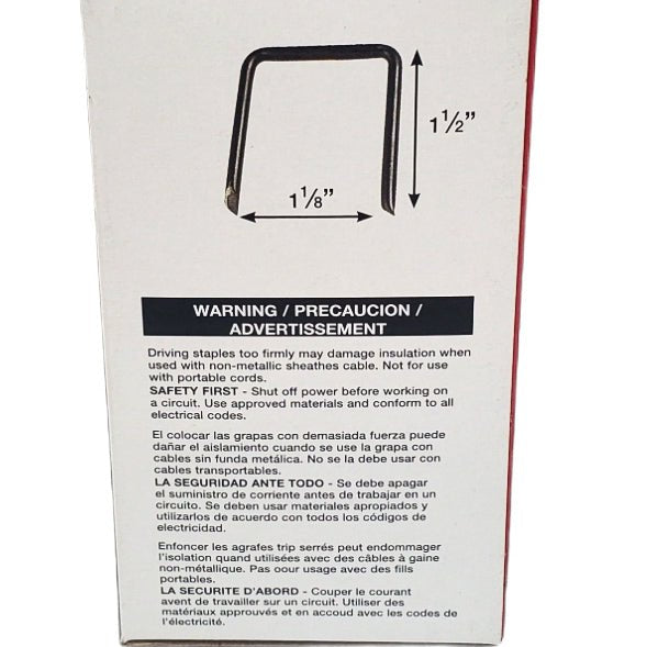 Service Entrance Cable Staples Box Back