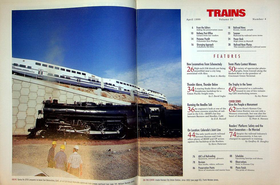 Trains Magazine April 1999 Vol 59 No 4 Kansas City Union Station