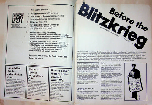 History Second World War Magazine 1973 Part 1 Battle of Blitzkrieg Germany 1939 2