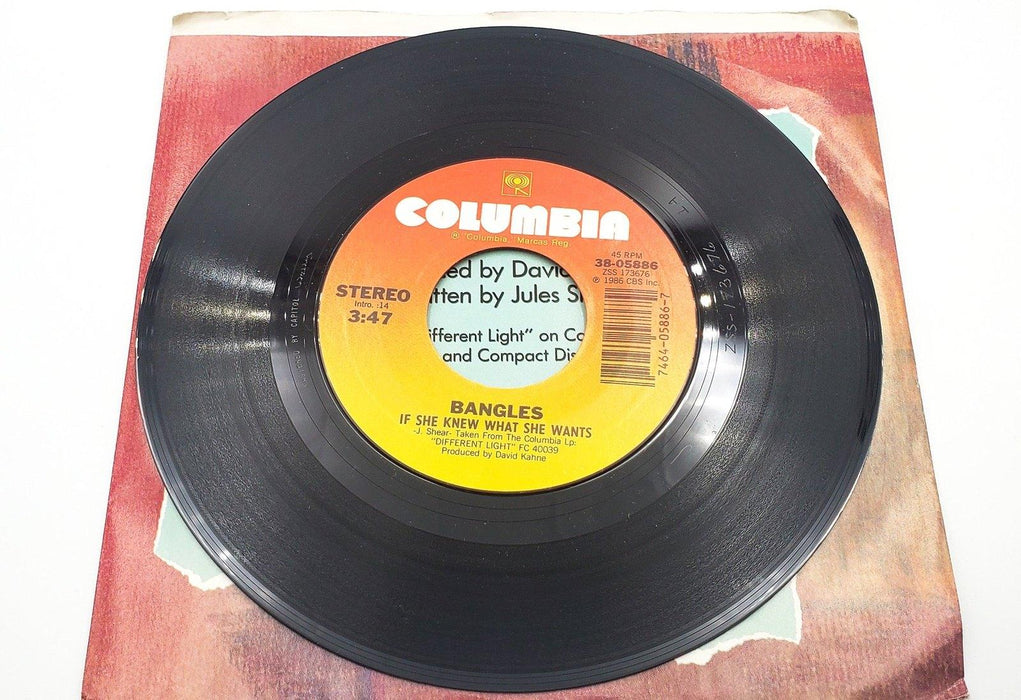Bangles If She Knew What She Wants Record 45 RPM Single 38-05886 Columbia 1986 3