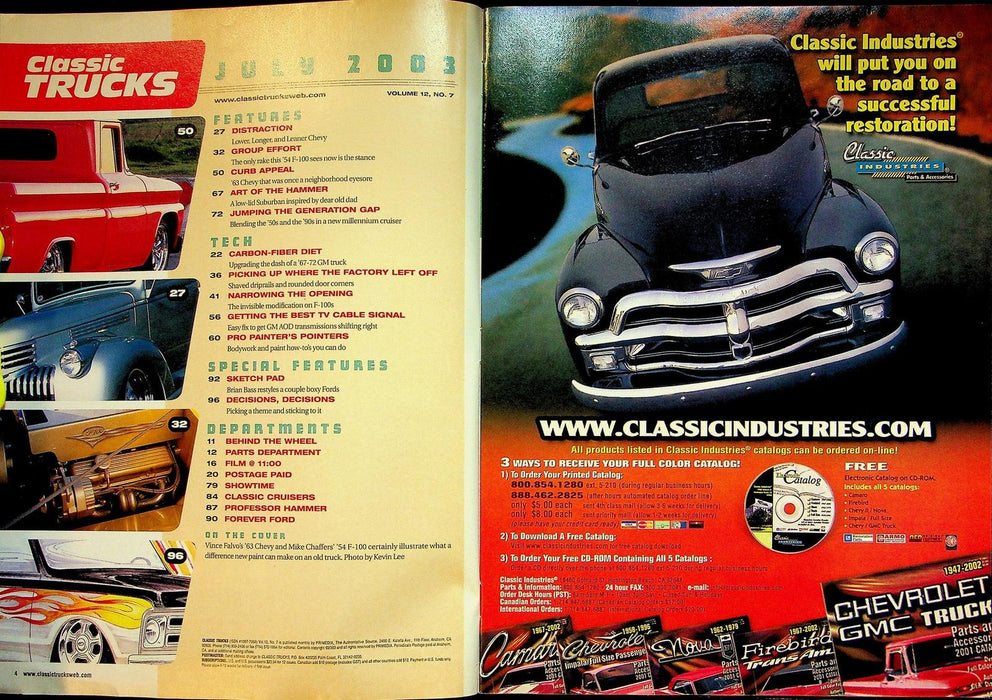 Classic Trucks Magazine July 2003 Vol 12 # 7 Paint and Body Special