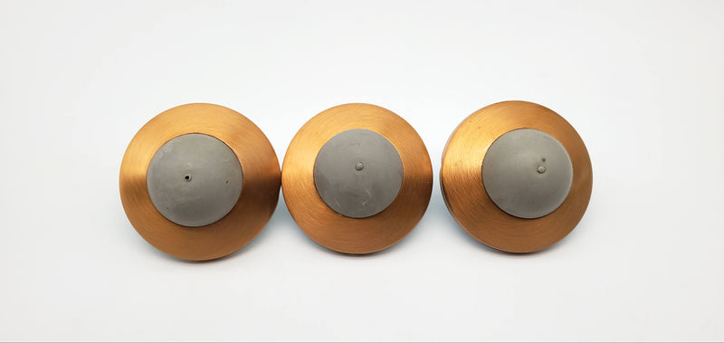 Vintage Wall Door Stop Satin Bronze Glynn Johnson 2in Lot of 3 NOS