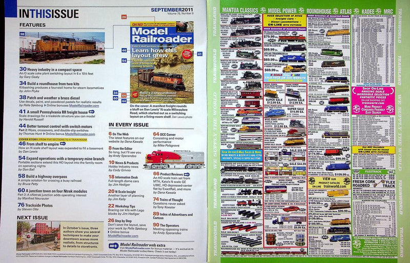 Model Railroader Magazine September 2011 Vol 78 No 9 Learn How This Layout Grew
