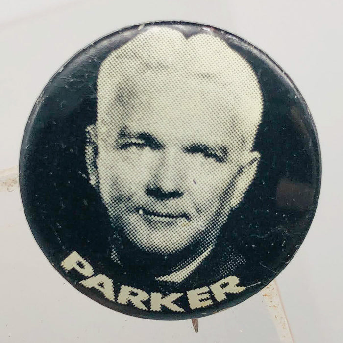 Parker Political Campaign Button Pin .875" Lithographers Union Label Vintage 17