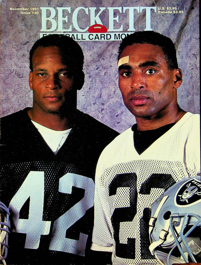 Beckett Football Magazine November 1991 # 20 Ronnie Lott Roger Craig Raiders 1