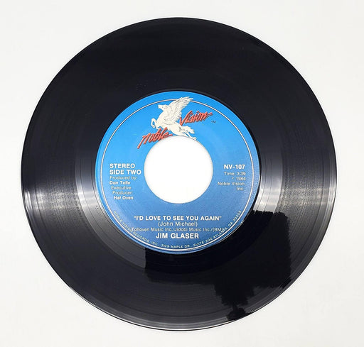 Jim Glaser Let Me Down Easy 45 RPM Single Record Noble Vision 1984 NV-107 2
