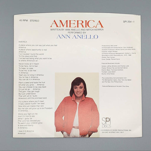 Ann Anello America Single Record SPI Discs 1986 SPI 254-1 Promo Insert 2