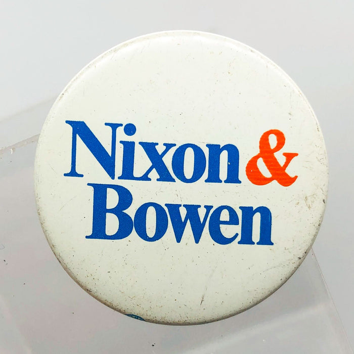 Richard Nixon Otis Bowen Button 1.5" Pinback Presidential Campaign Vintage 3