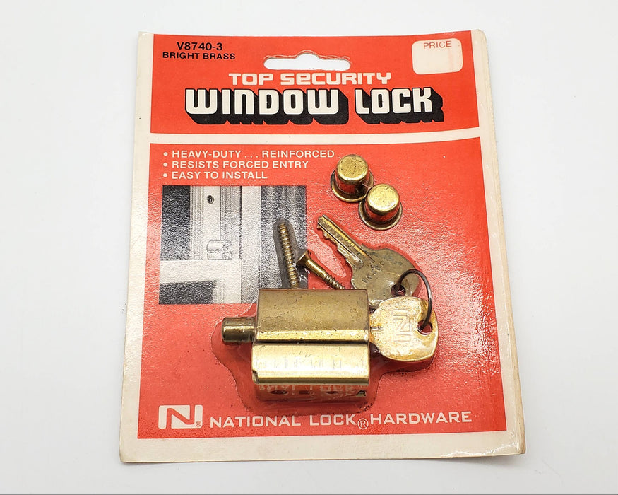 National Lock Window Locks Heavy Duty Bright Brass V8740-3 Lot of 2