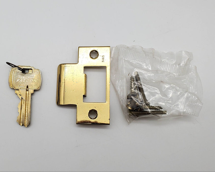 Falcon Entry Door Knob Lever Lock Bright Brass US3 Troy & Palo 2-3/4in BS NOS 7