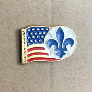 American Flag Baseball Lapel Pin Fleur de Lis Blue Greek 1
