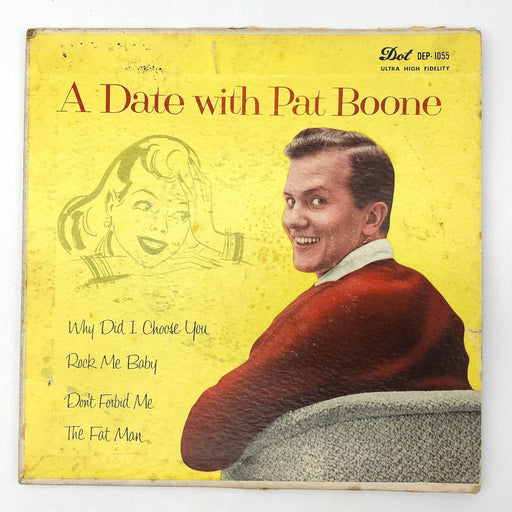 Pat Boone A Date With Pat Boone Record 45 RPM 7" EP DEP-1055 Dot Records 1957 1