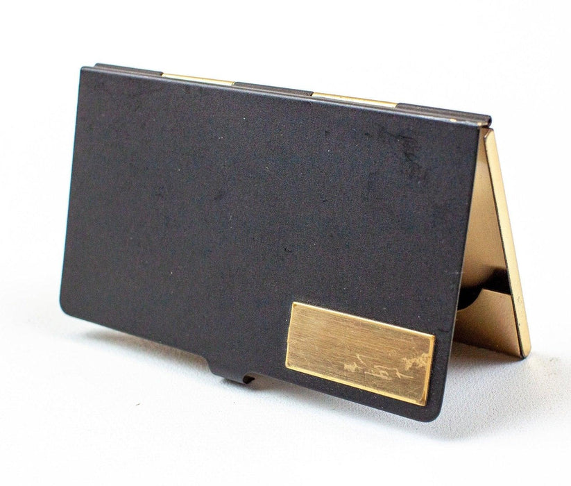 Metal Business Card Holders: Matte Black & Gold Toned - Lot of 2 | USED 6