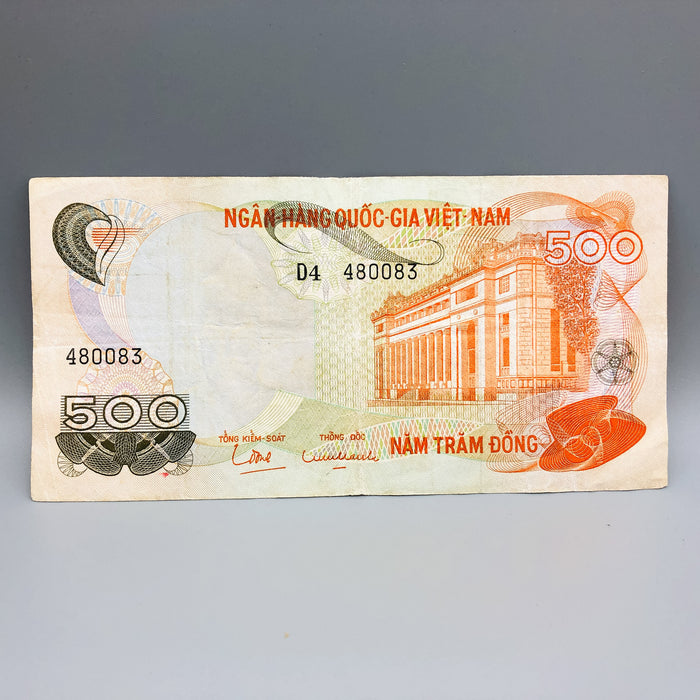 1970 Vietnam 500 Nam Tram Dong Banknote Bank Note Viet Nam War Era D4 480083