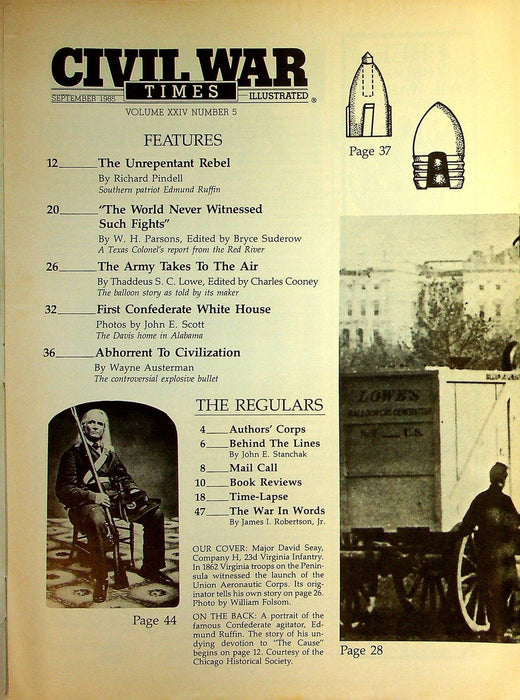 Civil War Times Magazine September 1985 Vol XXIV 5 E Ruffin Rebel to the Bone 2