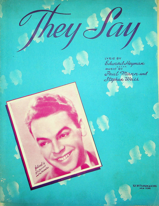 They Say Sheet Music Paul Mann Stephan Weiss 1937 Edward Heyman Piano Vocal Song 1