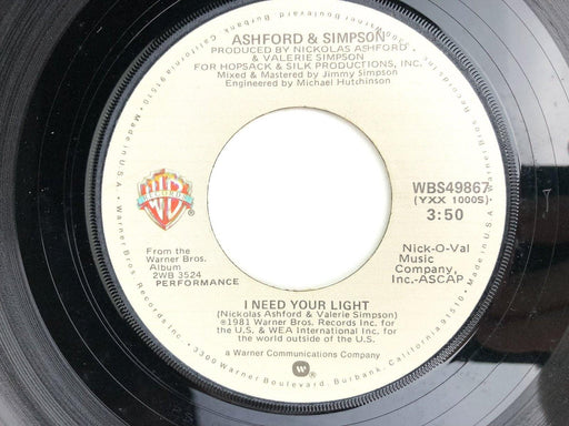 Ashford & Simpson 45 RPM 7" Single It's the Long Run / I Need Your Light 2