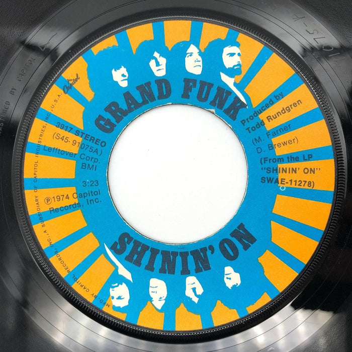 Grand Funk Shinin' On / Mr. Pretty Boy Record 45 Single 3917 Capitol 1974 4