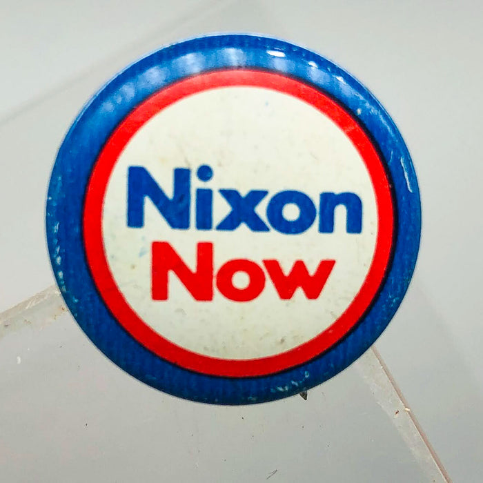 Richard Nixon Now Button Pin .75" Presidential Campaign Politics COADCO Vintage