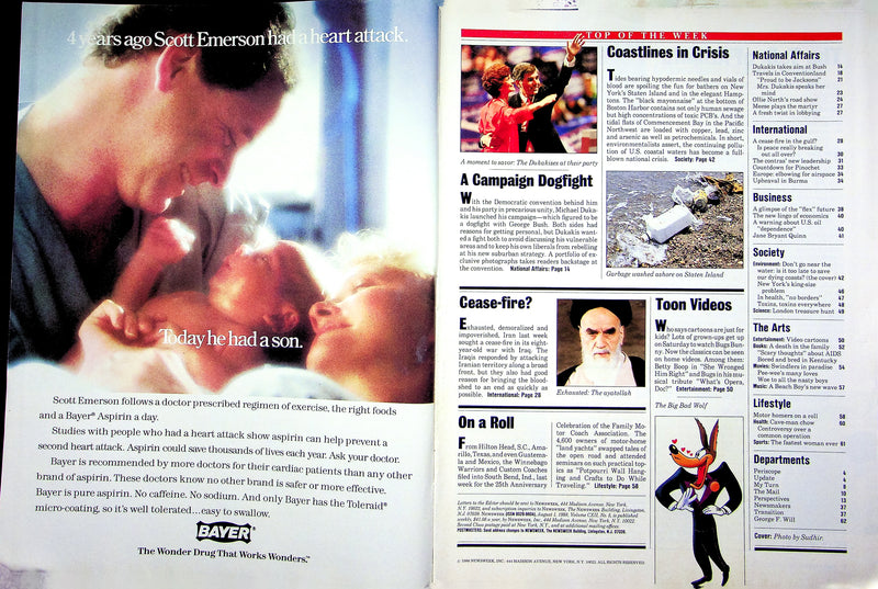 Newsweek Magazine August 1 1988 Iran Cease Fire Iraq War Winnebago Motor Coach 2