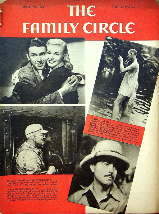 The Family Circle Magazine June 17 1938 Vol 12 No 24 James Stewart, Ginger Roger 1