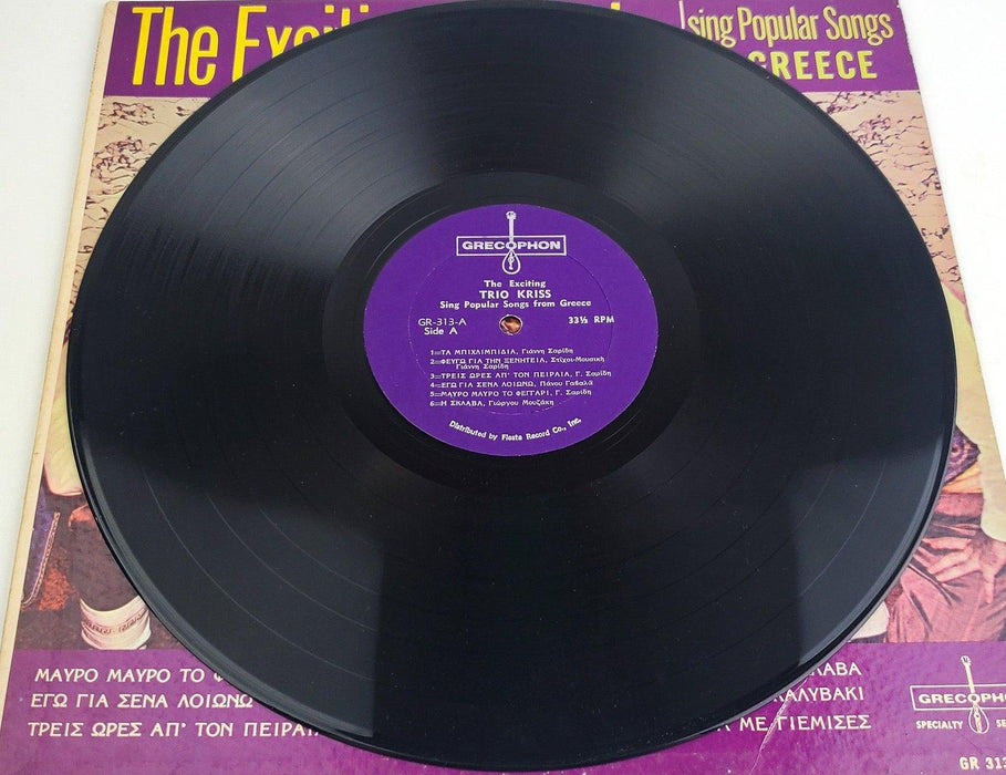 The Exciting Trio Kriss Sing Popular Songs From Greece 33 LP Record Grecophon 5