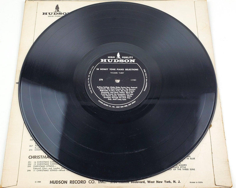 Thumbs Tubby 24 Honky Tonk Piano Selections 33 RPM LP Record Hudson 3