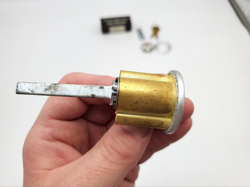 Acro Welch Rim Lock Cylinder Acrolock 6305 3-1/8" L Satin Aluminum Ilco 1054K