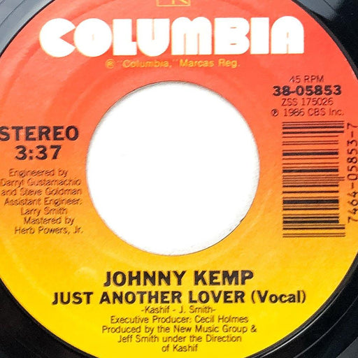 Johnny Kemp 45 RPM 7" Single Just Another Lover + Instrumental Columbia 1986 1