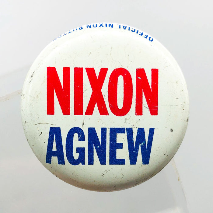 Nixon Agnew Button 1.25" Political Pin Presidential Campaign Feeley & Wheeler 3