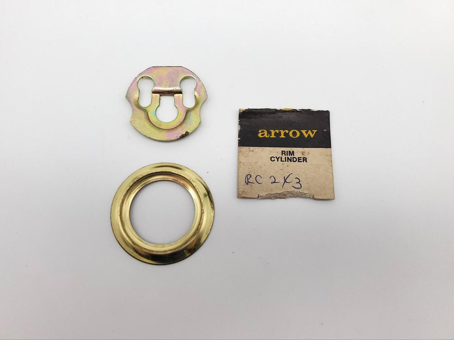 Arrow Rim Cylinder Lock RC2 X3 1-1/4" Length E Keyway Bright Brass Vintage NOS