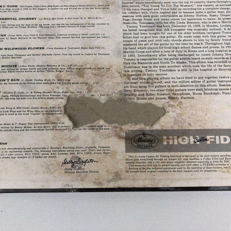 Tom Tomlinson and Jerry Kennedy Guitars Greatest Hits Record LP MG 20626 Mercury 3