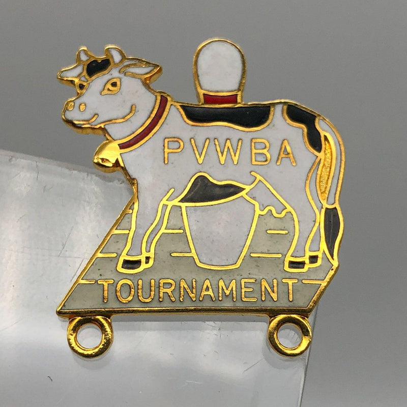 Professional Vermont Womens Bowling Association Lapel Pin PVWBA Tournament Cow 5
