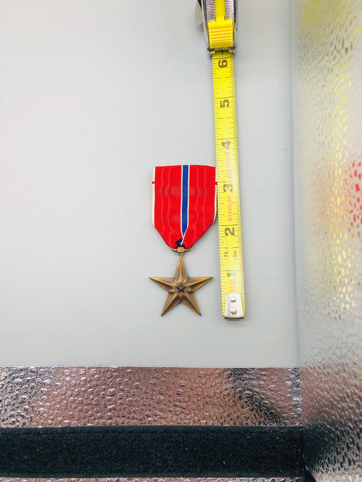 Vintage Bronze Star Medal Award Ribbon Military Heroic Meritorious Achievement 2