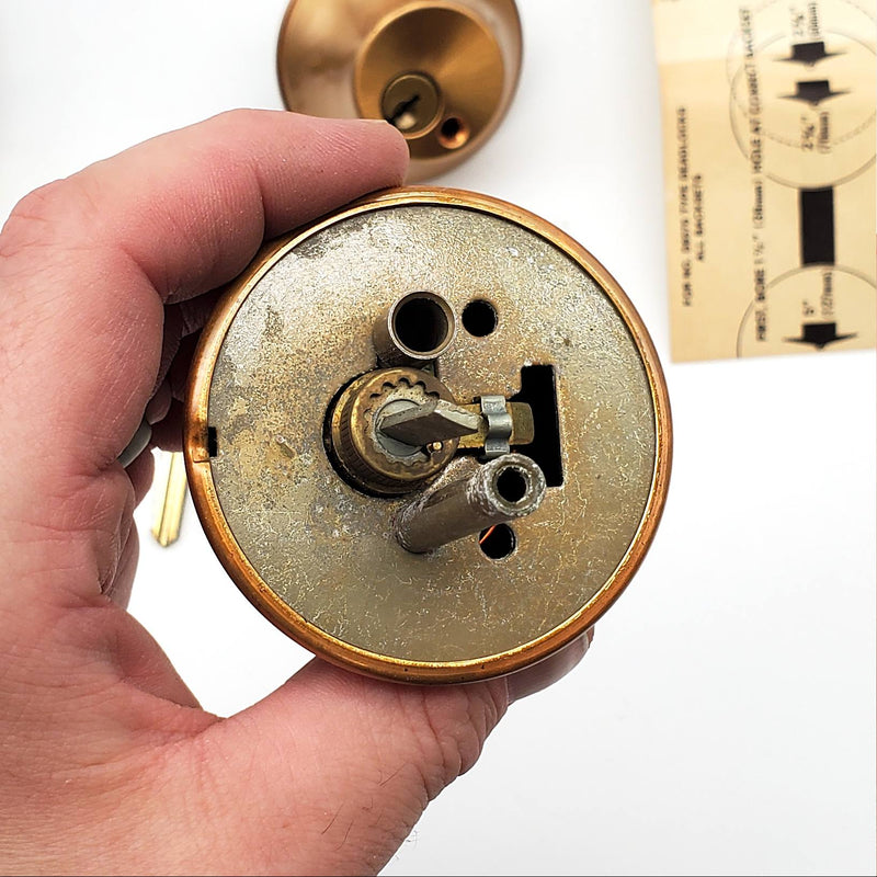 Falcon Deadbolt Double Cylinder 2-3/8" Backset Satin Bronze D 9370 L USA Made