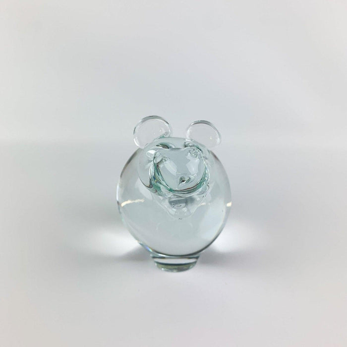 Vintage Hippo Paperweight Silverbrook Animal Glass Lead Crystal Clear - 3.25" 9