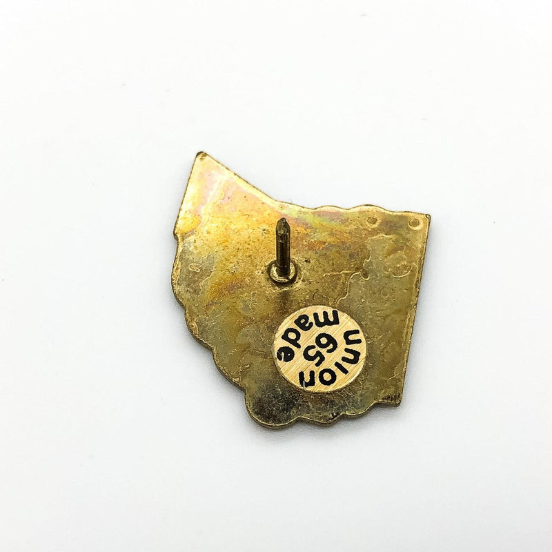 UBC United Brotherhood of Carpenter's Lapel Pin Ohio State Outline Red Cardinal 3