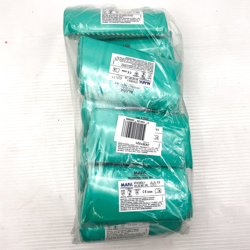 12 Pair Chemical Resistant Work Gloves 14" XL Mapa Stansolv AK-22 381 Nitrile 7