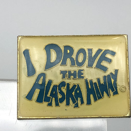 Vintage Alaska Lapel Pin Pinback I Drove The Alaska Hiway Epoxy Resin Enamel 2