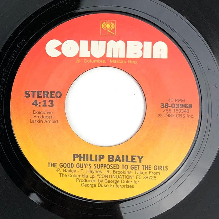 Philip Bailey I Know / The Good Guy's Supposed to Get the Girls 45 RPM 7" 1983 3