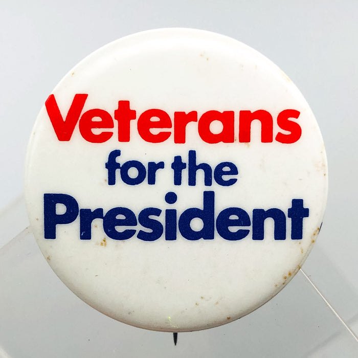 Veterans For The President Button Pin 1.25" Campaign Political Columbia Ad NYC 1