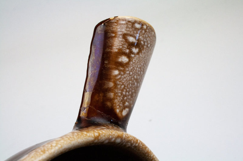 Vintage McCoy: Decorative Drip Stoneware - USA Cup & Small Crock, Brown & Cream 5