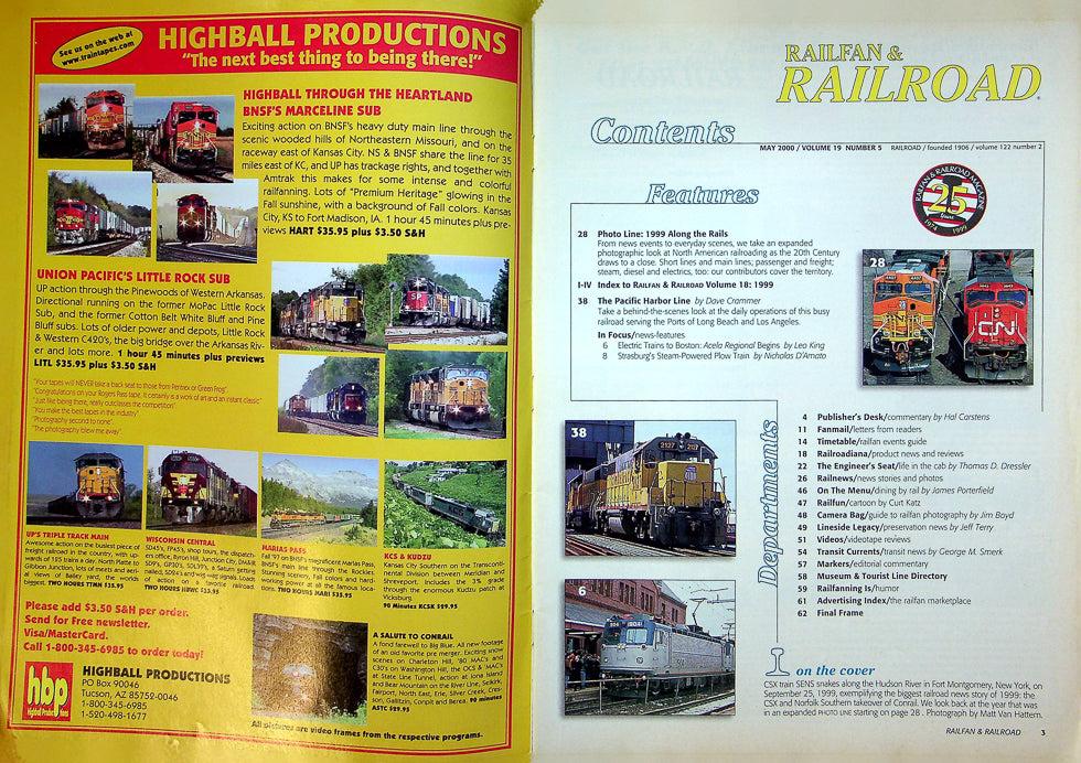 Railfan & Railroad Magazine May 2000 Vol 19 No 5 1999 Along The Rails