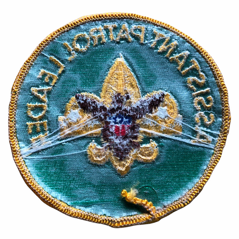 Boy Scouts Assistant Patrol Leader Patch 1970s Clear Plastic Back Green Gold 3