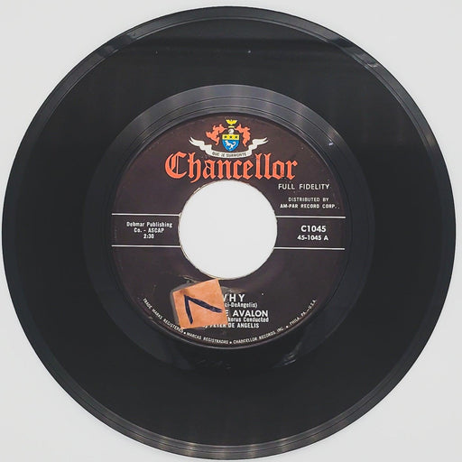 Frankie Avalon Why Record 45 RPM Single C1045 Chancellor 1959 1