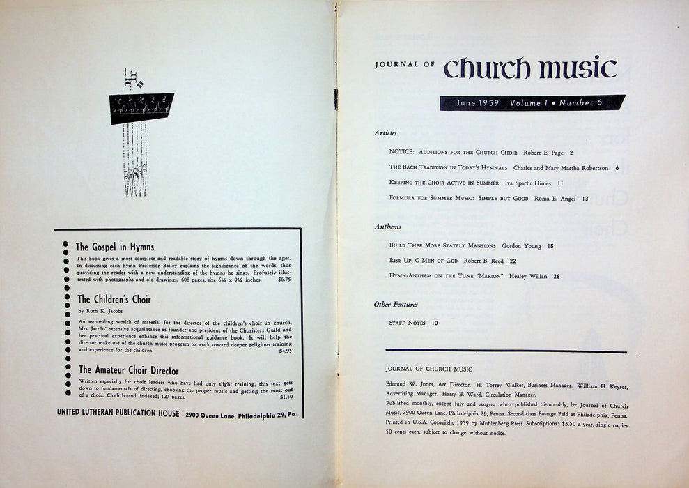 Journal of Church Music Magazine June 1959 Auditions Church Choir Robert Page 6