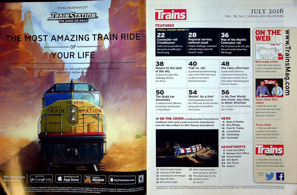 Trains Railroading Magazine July 2016 Vol 76 No 7 Communter Trains