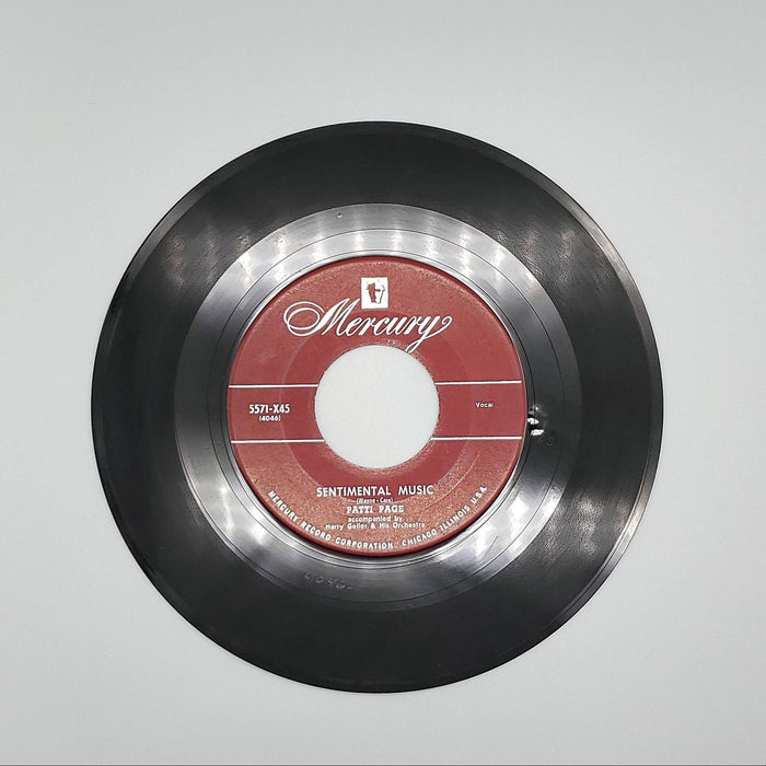 Patti Page Sentimental Music Single Record Mercury 1951 5571-X45 1